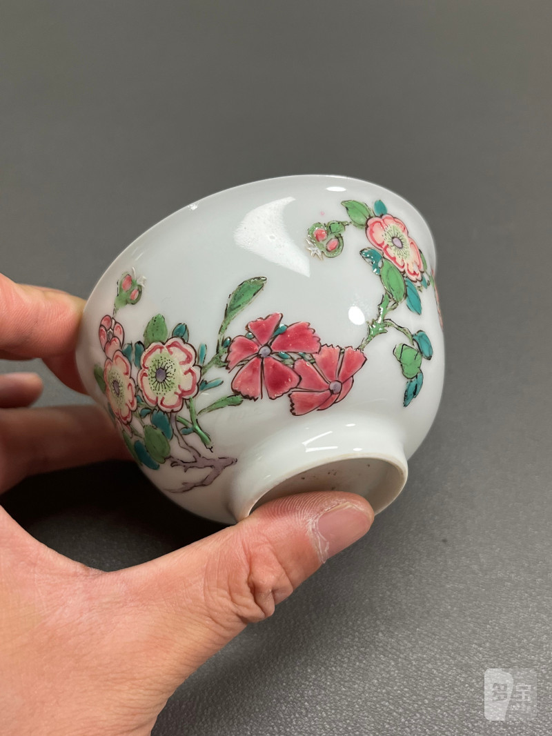 清雍正  粉彩花卉纹茶圆 - 图8